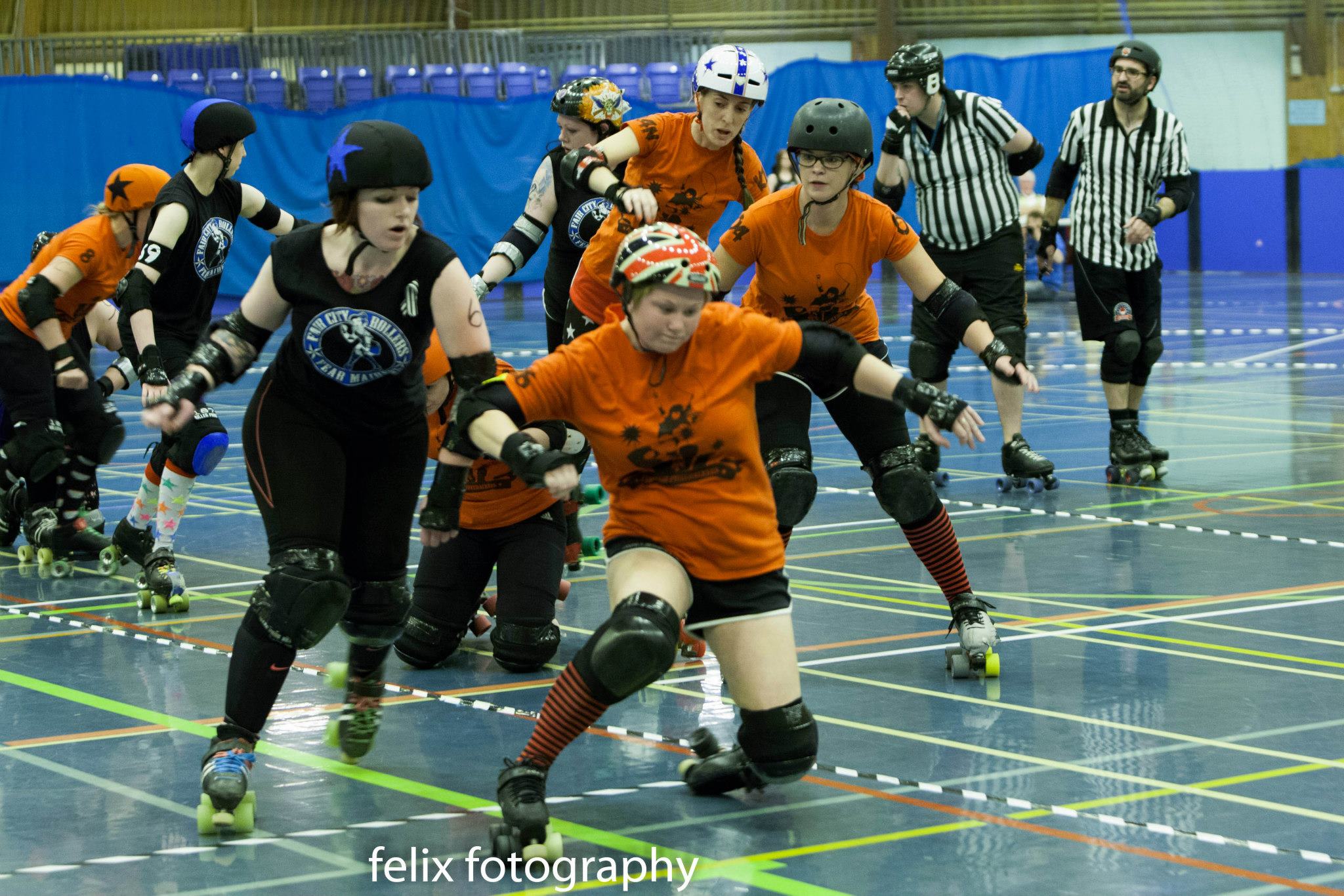 Pistol Panties and the rest of FCR vs Furness Firecrackers. (Photo by Ian Mccreadie)