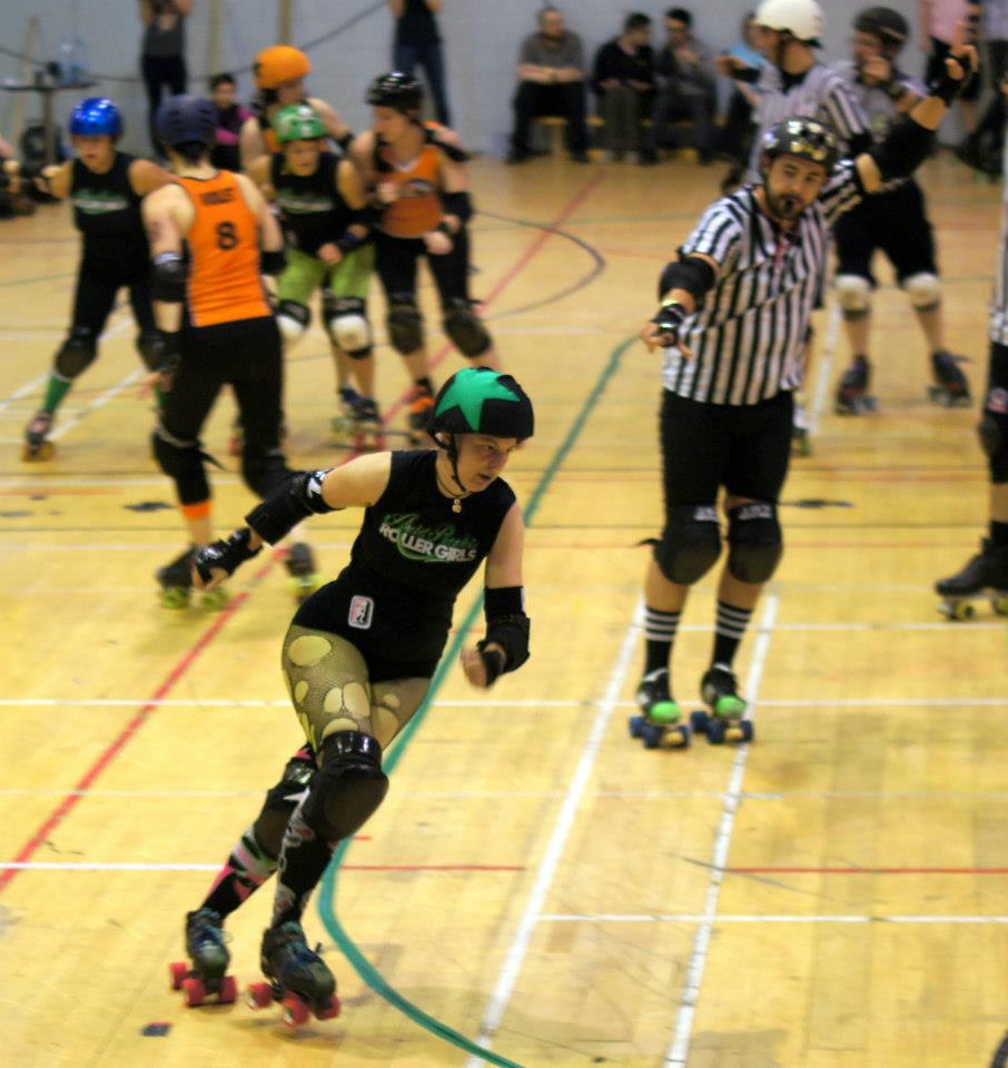 Alma Geddon, jamming against Sheffield Steel in Scotland's first international derby tournament.