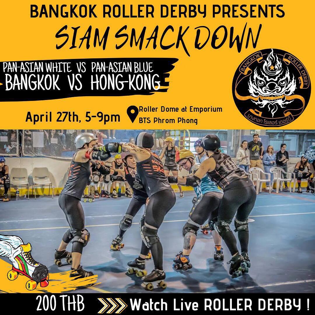 Bout flyer for the next DwB bootcamp, hosted by Bangkok Roller Derby. [Image: Bangkok Roller Derby, photo by Teddy Tse]
