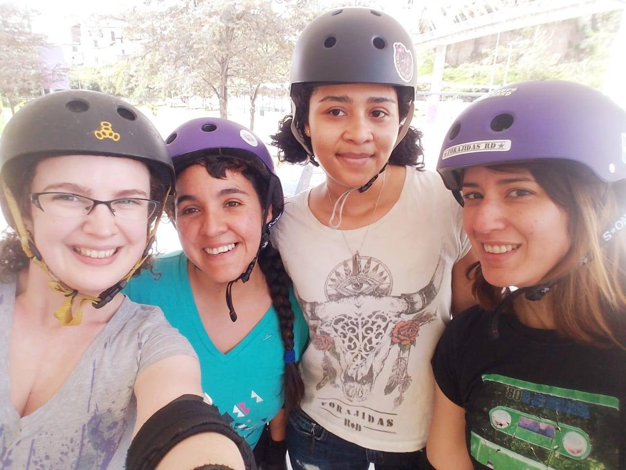 Quito, Ecuador’s Forajidas Roller Derby, post-recruitment in January. (Photo: Forajidas Roller Derby)