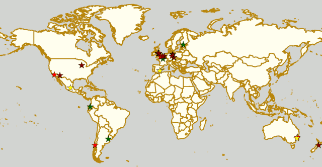 Map of all events (coded by type)