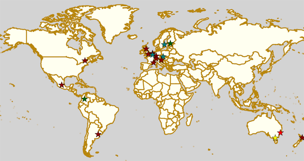 Map of all events (coded by type)