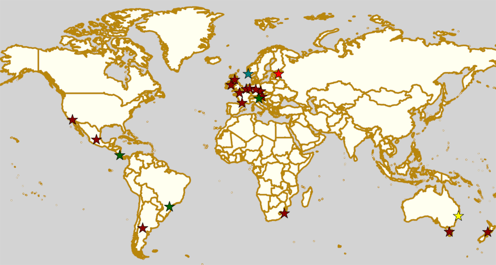 Map of all events (coded by type)