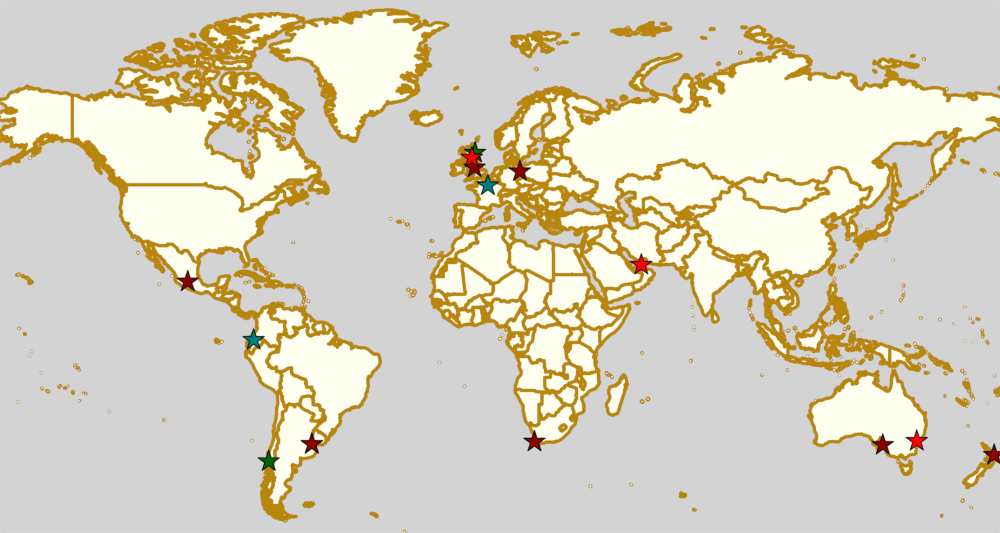 Map of all events (coded by type)