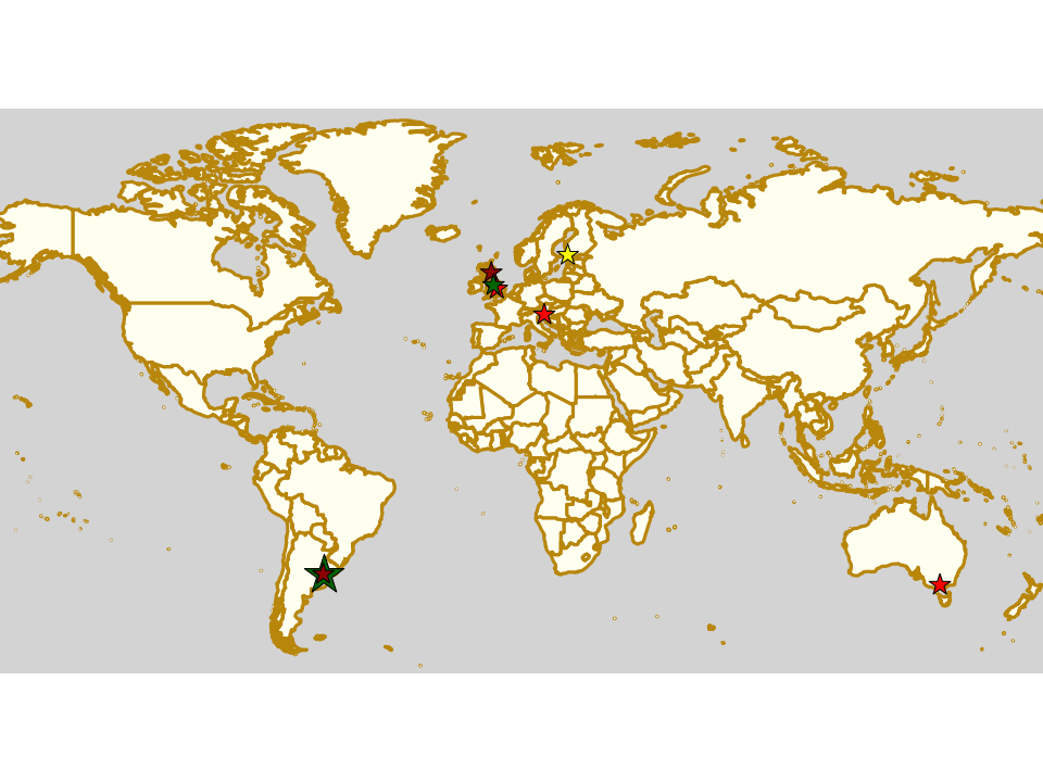 Map of all events (coded by type)