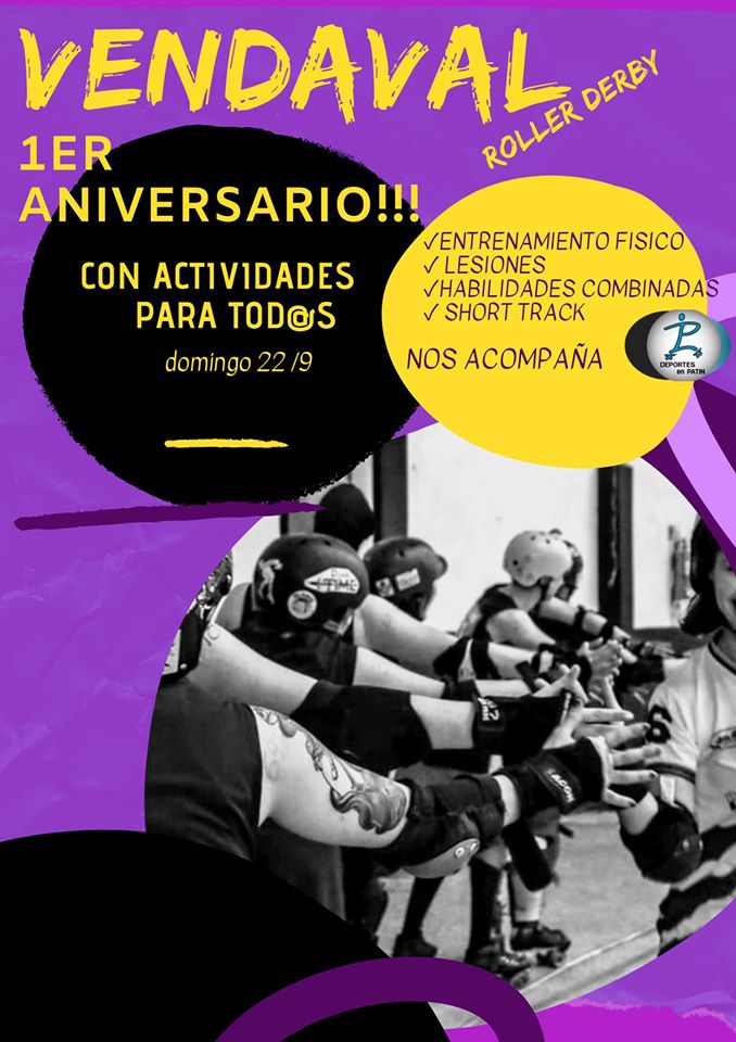 Flyer for Vendaval Roller Derby's Anniversary.