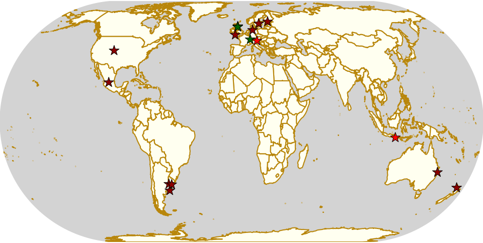 Map of all events (coded by type)