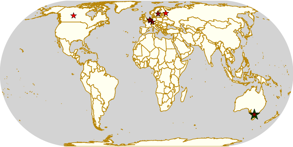 Map of all events (coded by type)