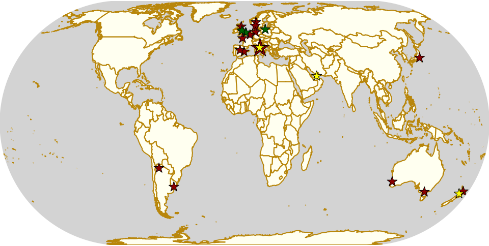 Map of all events (coded by type)