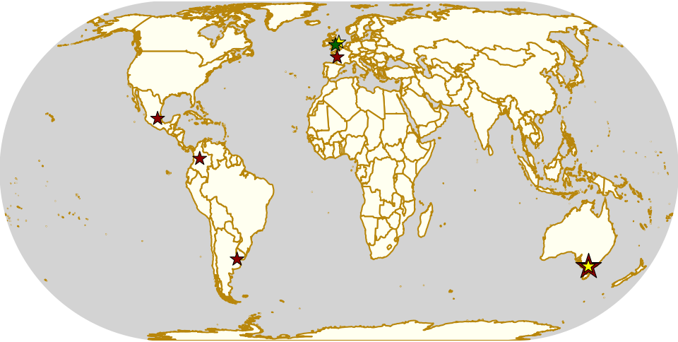 Map of all events (coded by type)