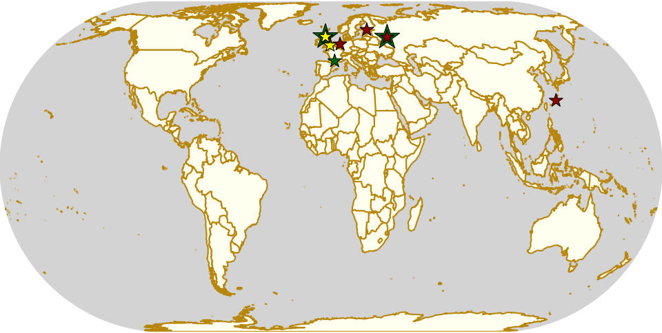 Map of all events (coded by type)