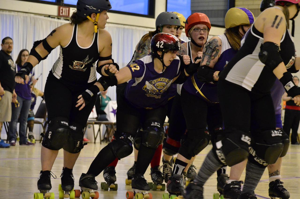 Image of Libby on track with Ohio Valley Roller Girls